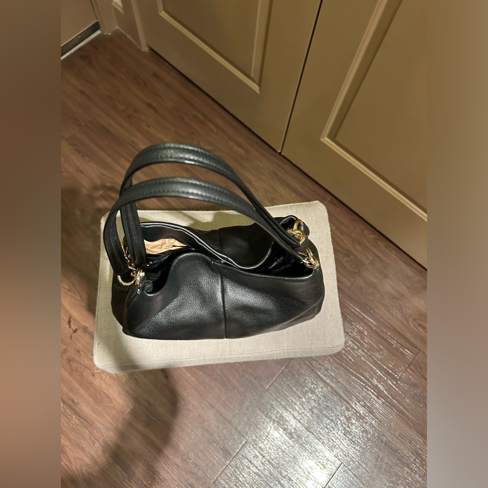 Coach Black Leather Shoulder Bag with Gold Hardware - Picture 9 of 13